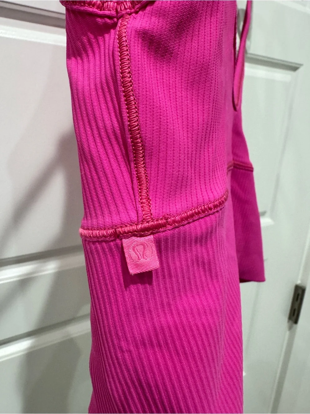 lululemon athletica Hot Pink Ribbed V-Neck Crop Tank